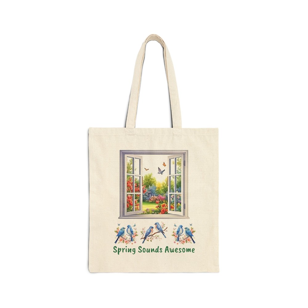 Spring Sounds Eco-Friendly Cotton Canvas Tote Bag 15x16 Gift