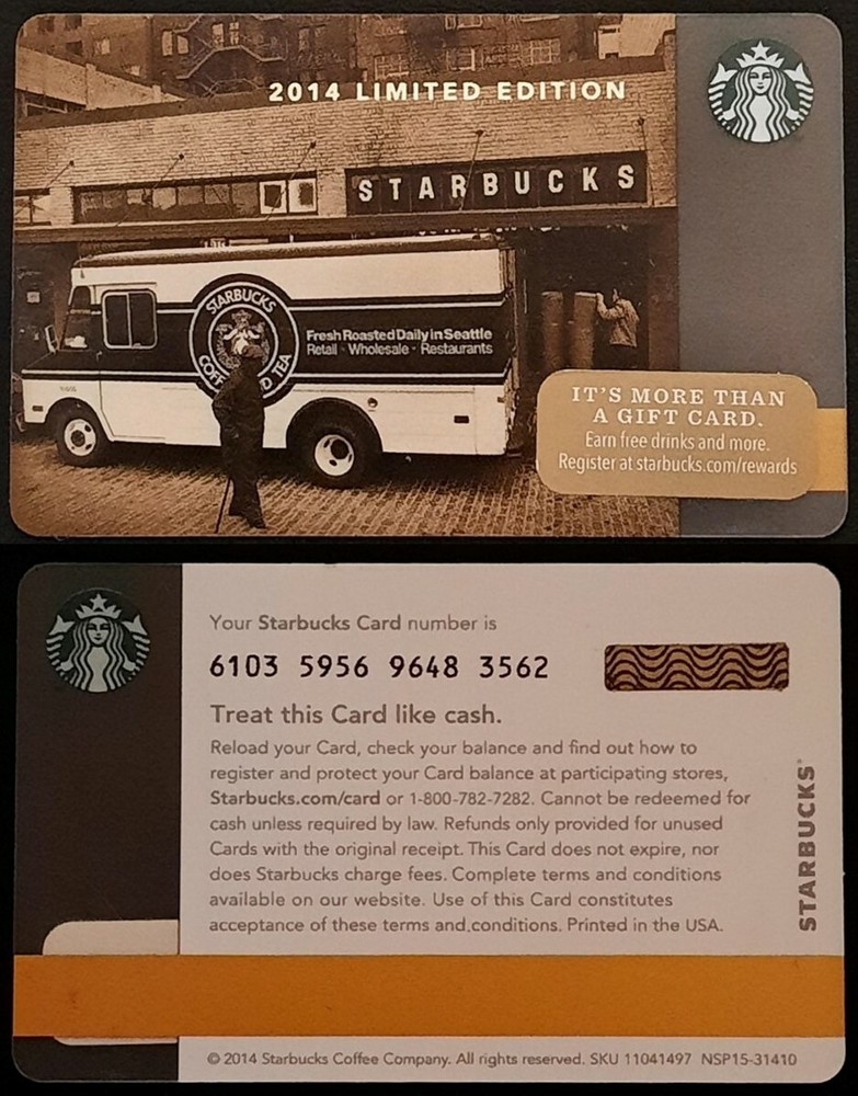 Starbucks Gift Card 2014 Limited Edition Storefront & Coffee Van Design-image