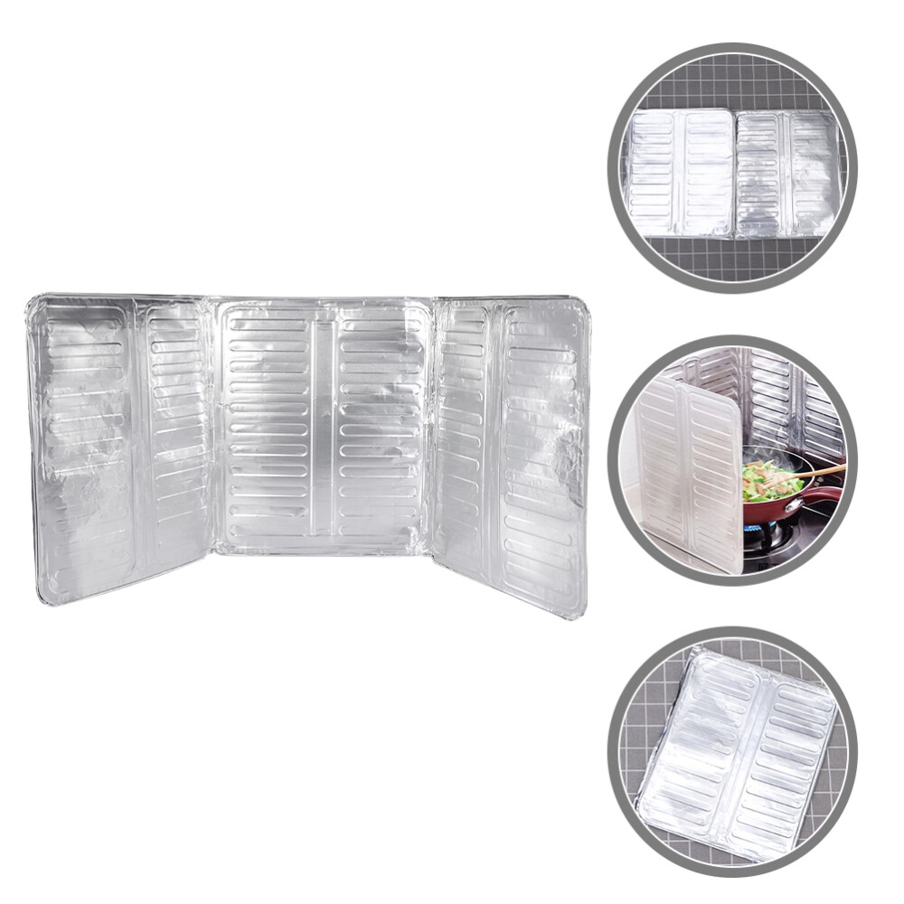 Oil Splatter Guard Screen for Frying Pan Gas Stove Heat Shield Silver