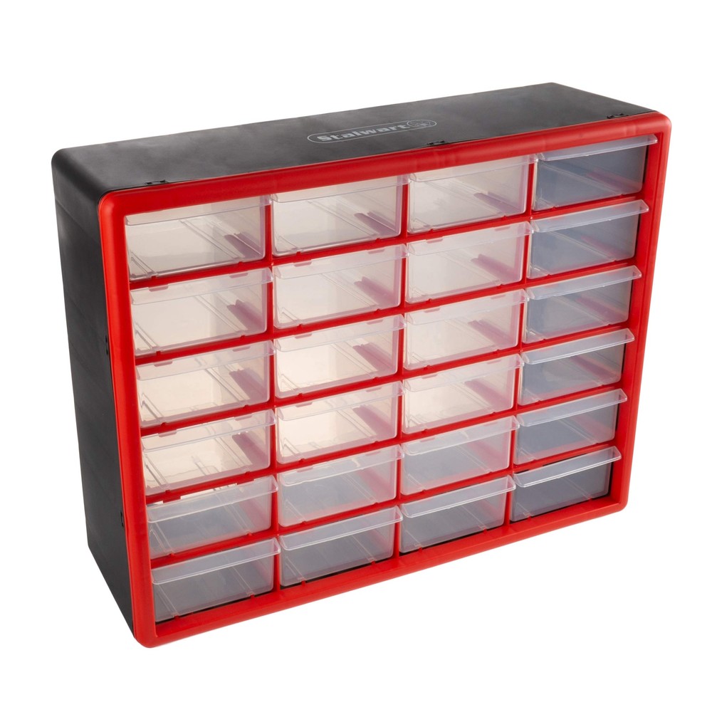 24 Plastic Drawers Organizer - Compartment Storage - Desktop and Wall Mount C...