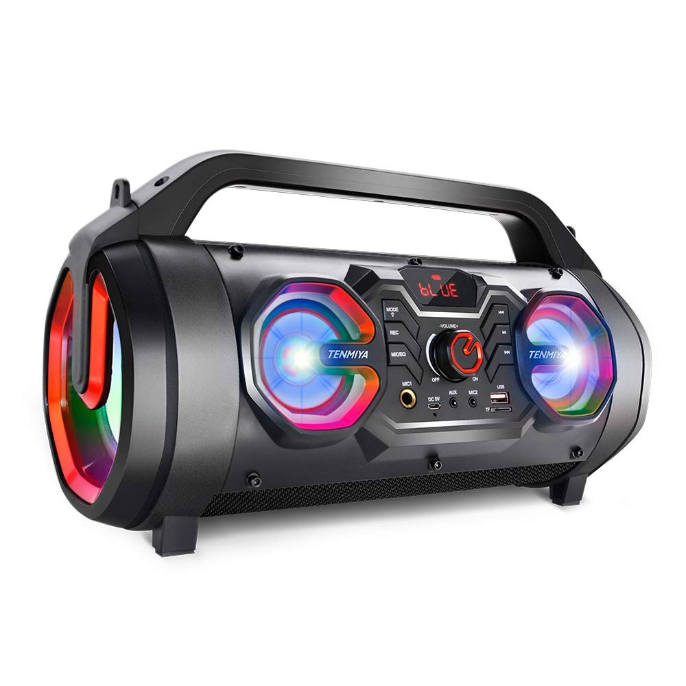 Portable Bluetooth Speaker with Subwoofer, Wireless Speakers with Booming Bas...