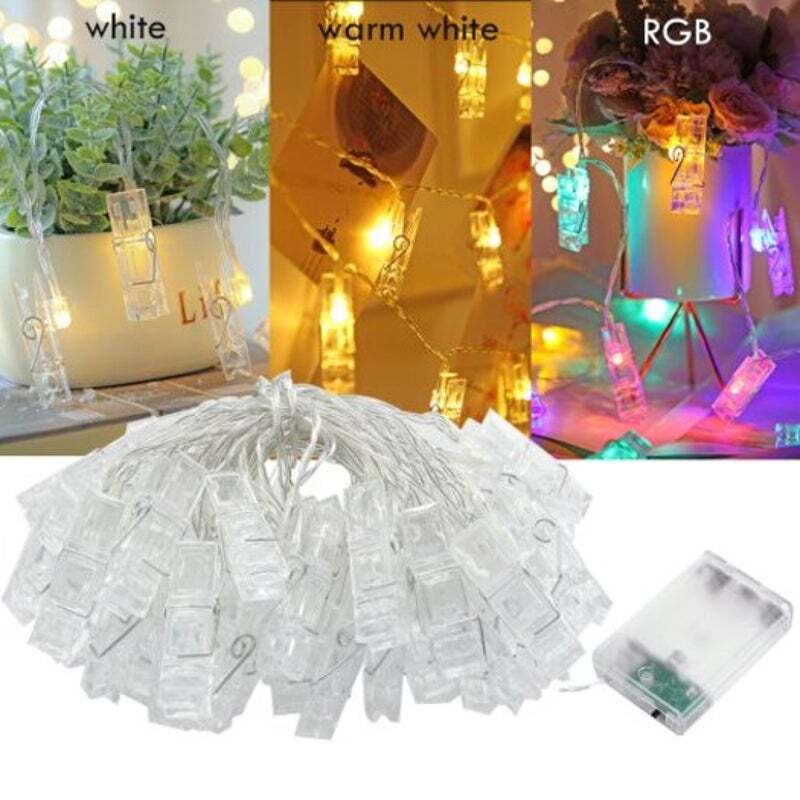 Photo Clip Holder Led String Light For Year Christmas Wedding Birthday Party Whi