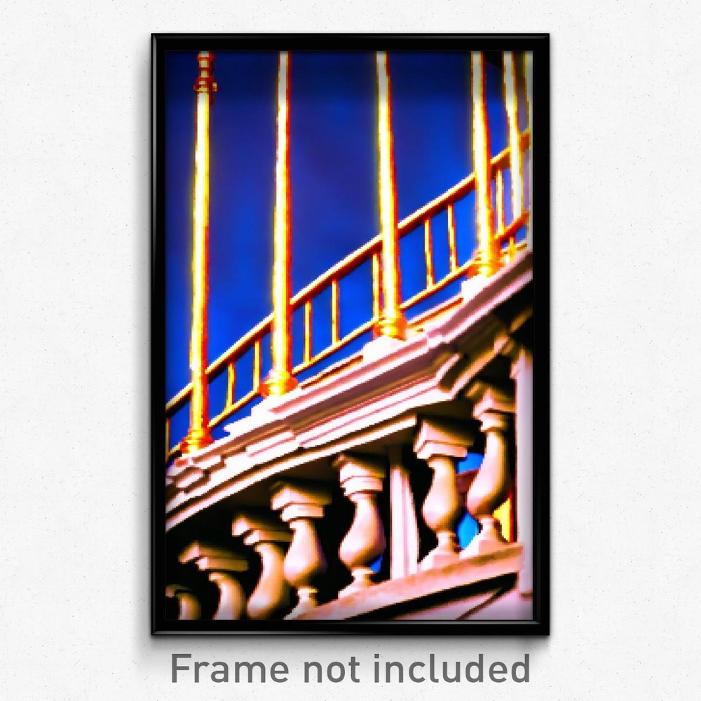 Pixel Art Poster - Blissful Balustrade (8 Bit Psychedelic Video Game Print)