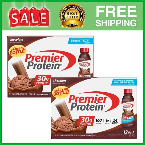 Premier Protein Shake Chocolate 30g Protein Gluten-Free, 11.5 fl oz, 24Ct