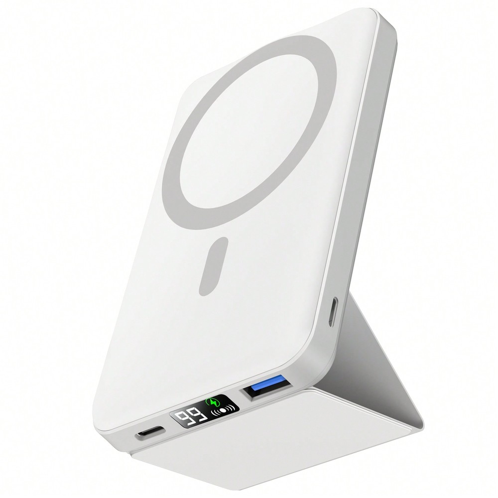 Podoru Mag-Safe Power Bank – 10000mAh Magnetic Wireless Portable Charger with Fast Charging, Compatible with iPhone and Mag-Safe Devices, Compact and Lightweight Design for On-the-Go Power