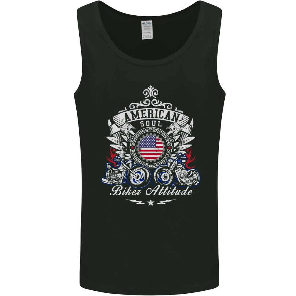 American Biker Attitude Mens Motorcycle Vest Tank Top  