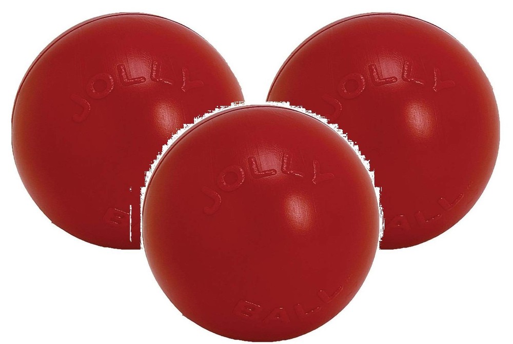 3 Pack Red 6-Inch Push-N-Play Ball Dog Toys for Interactive Play