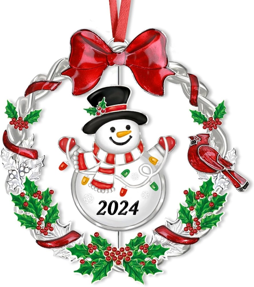 Christmas Ornament 2024 for Christmas Tree Decorations，Dated 2024 Christmas Wrea