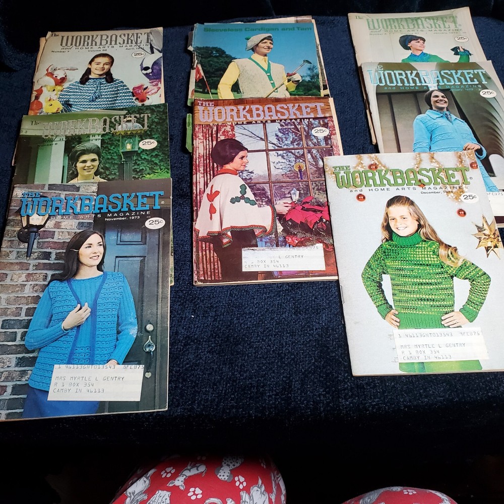 The Workbasket Magazine Home Arts Needlecraft Lot 17 Vintage Mar 1970 to Dec '73