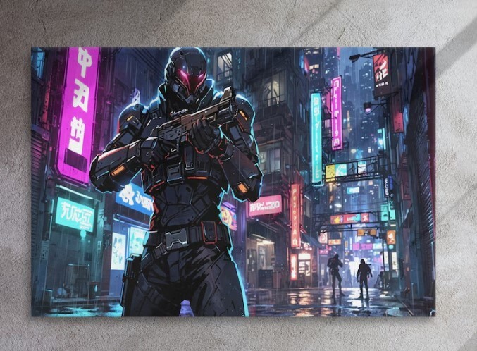 Anime-Style Futuristic Bounty Hunter Digital Art