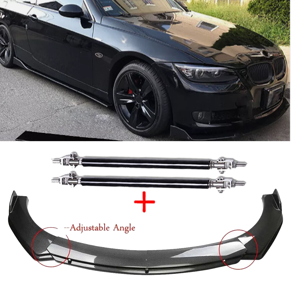 Carbon Fiber Style Front Bumper Lip Chin Spoiler For BMW 1-6 Series Body Kit