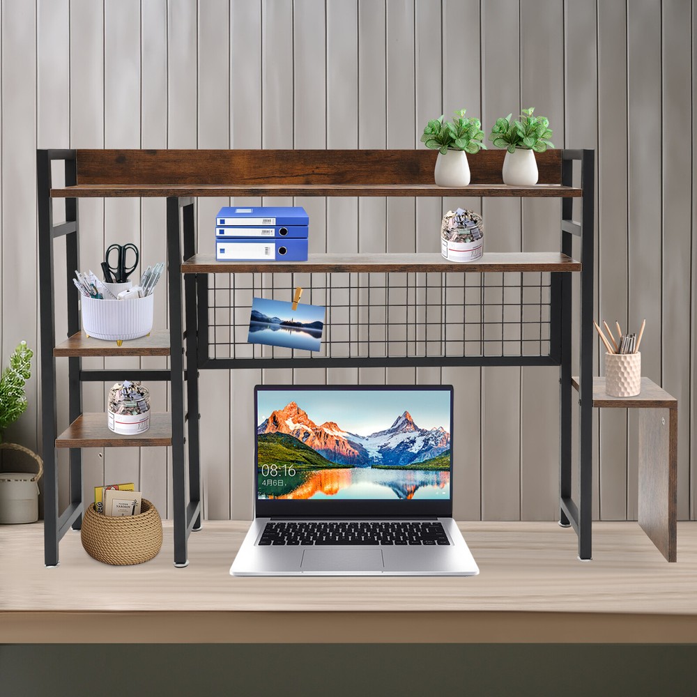 Multipurpose Countertop Display Shelf, Bookcase Organizer for Dorm Office Home