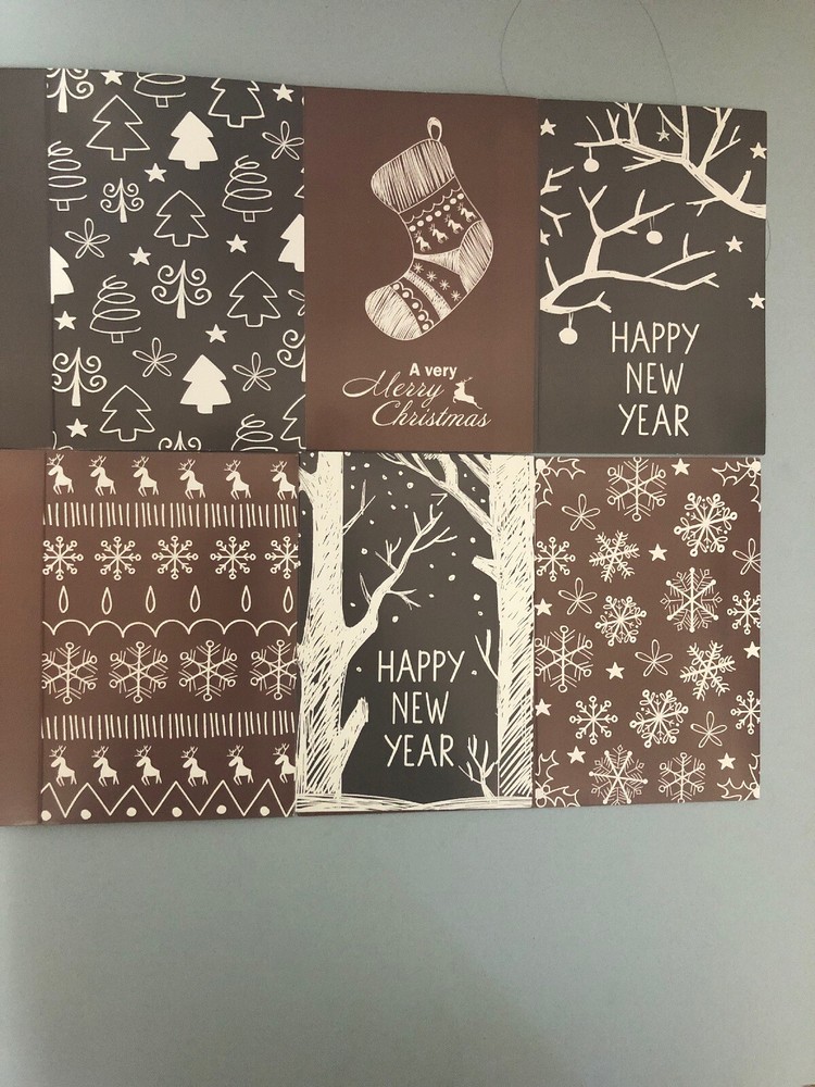 Holiday Cards 24-Pack with 6 Unique Designs & Envelopes for Christmas and New Year-image