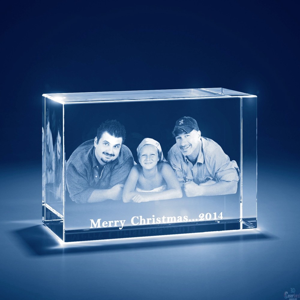 Mothers Day Laser Engraved 3D Crystal Personalized Gift Large Brick Shape-image