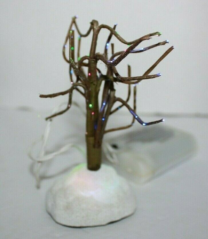 Vintage Christmas Village Light Up Multi-Color Bare Tree Decoration