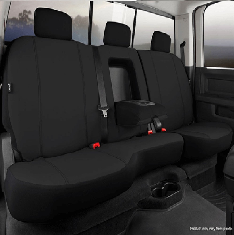 Funda de asiento de banco dividido de poliéster negro segunda fila Fia para Silverado 1500 14-19