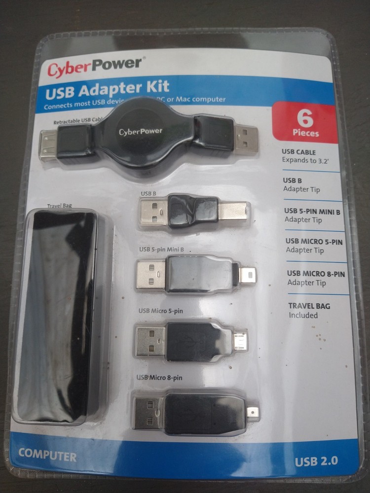 Cyber Power 3.2ft USB Extension Cable with 4 Adapter Plugs - A Male to Female-image