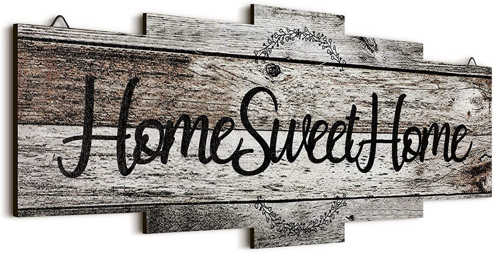 Home Sweet Home Sign, Rustic Wood Room Wall Decor, Farmhouse Plaque Wall Hanging