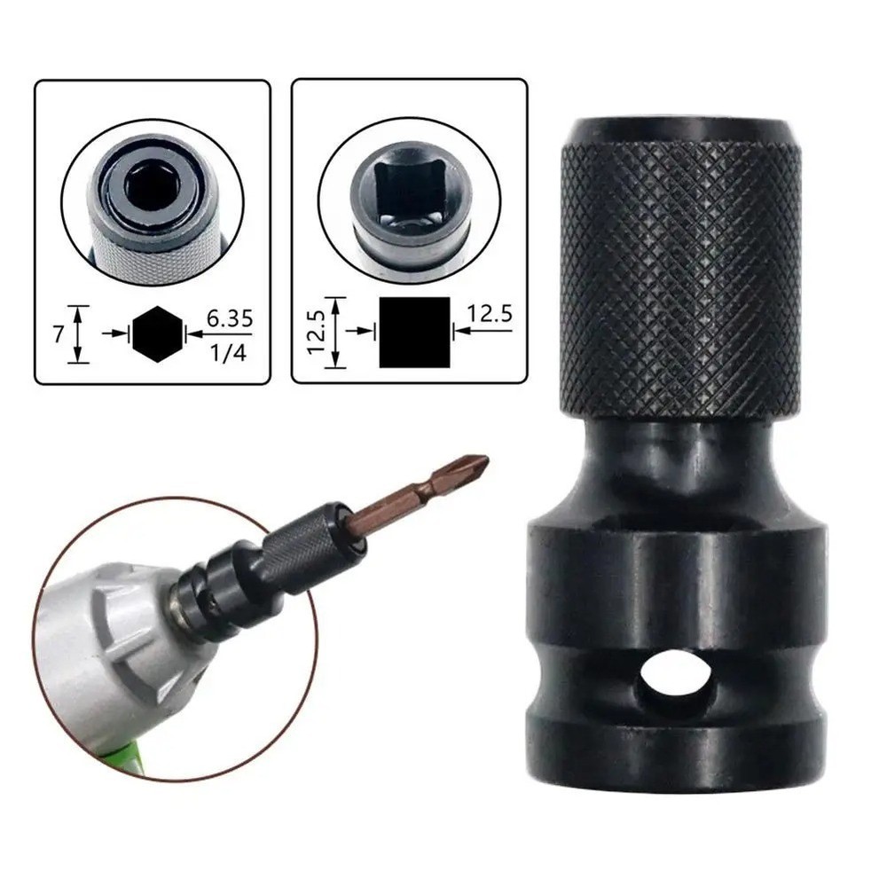 Socket Adapter Impact Hex Shank Drill Bits Power Extension Bar 1/2 to 1/4