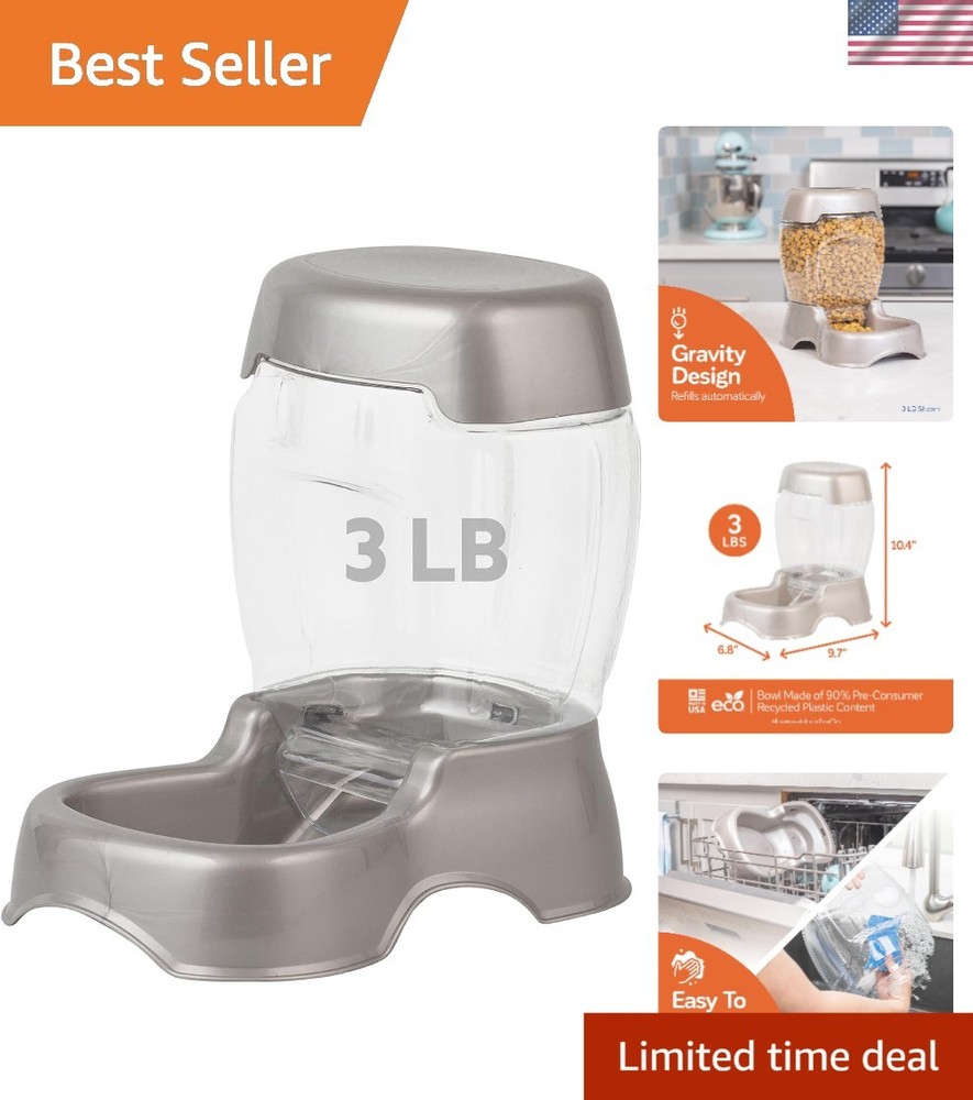 Stylish Automatic Dog & Cat Feeder in Pearlescent Colors - 3-Pound Capacity