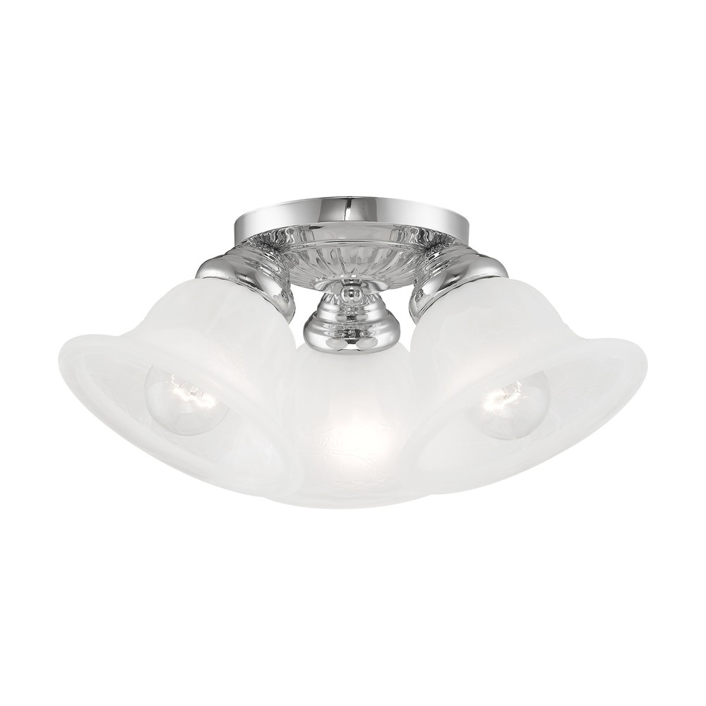 Livex Lighting 1529 Chrome Edgemont Semi-Flush Ceiling Fixture With 3-Lights