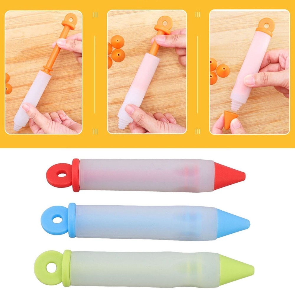 3 Set Cake Decorating Pen Tool Kit Food Grade Silicone Detachable DIY Cake Icing