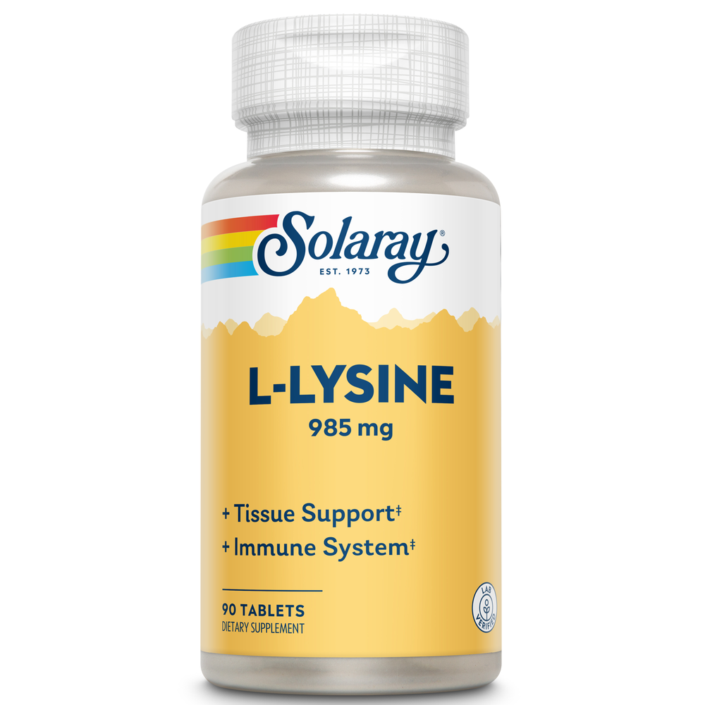 Solaray L-Lysine, Free-Form 1000mg | Amino Acid | 90ct, 30 Serv
