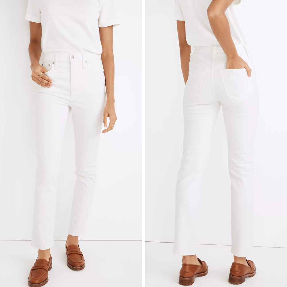 Madewell High-Rise Perfect Vintage Jean in Tile White - Size 24