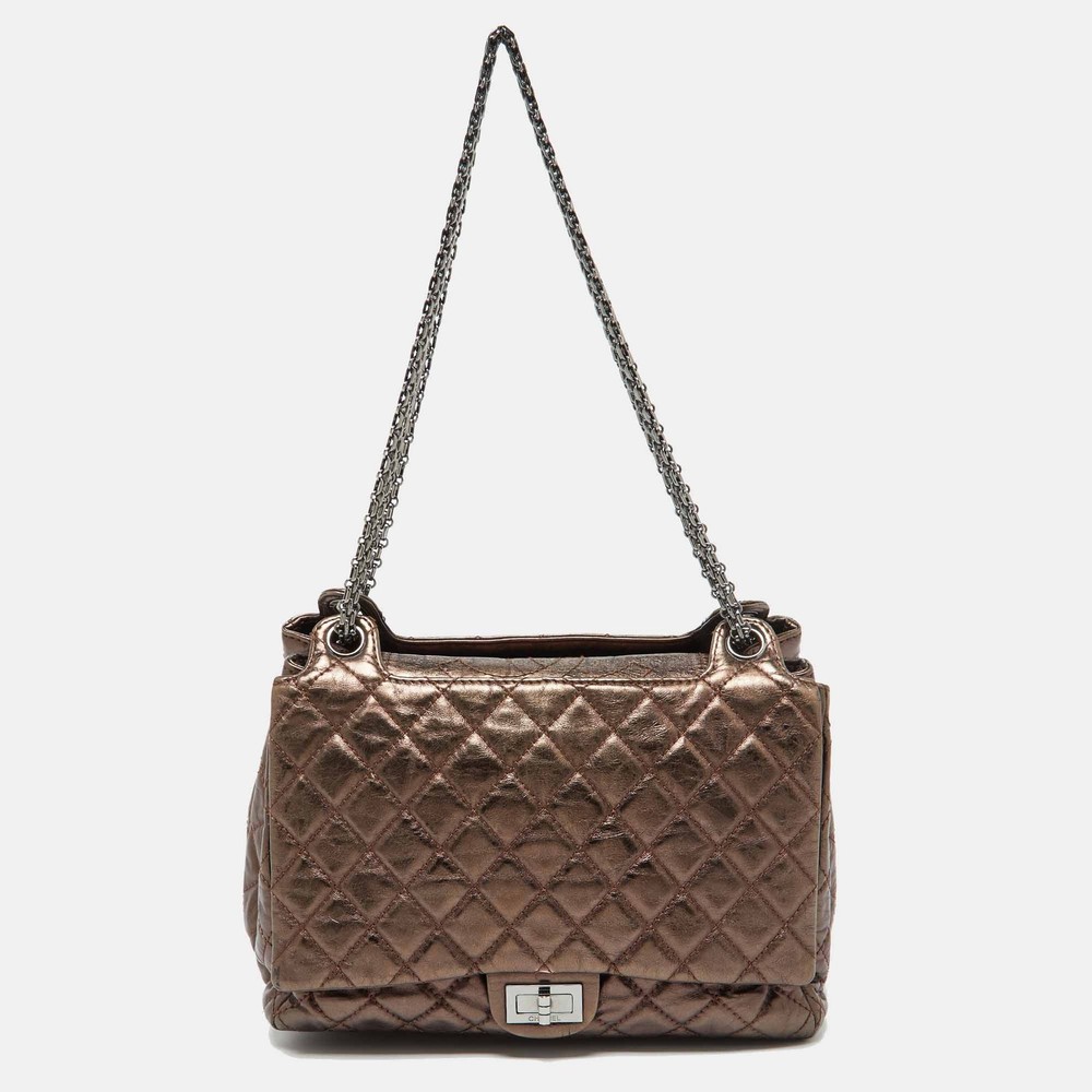 Chanel Metallic Bronze Quilted Leather Classic Flap Tote Bag