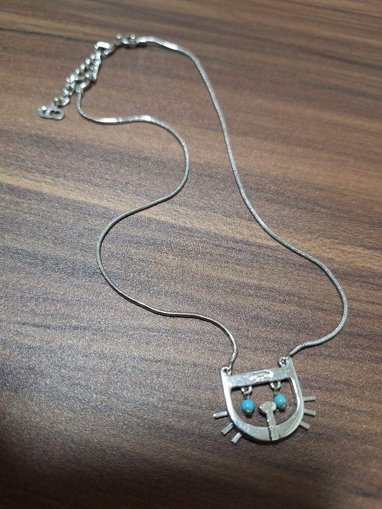 Christian Dior Silver Face Design Necklace