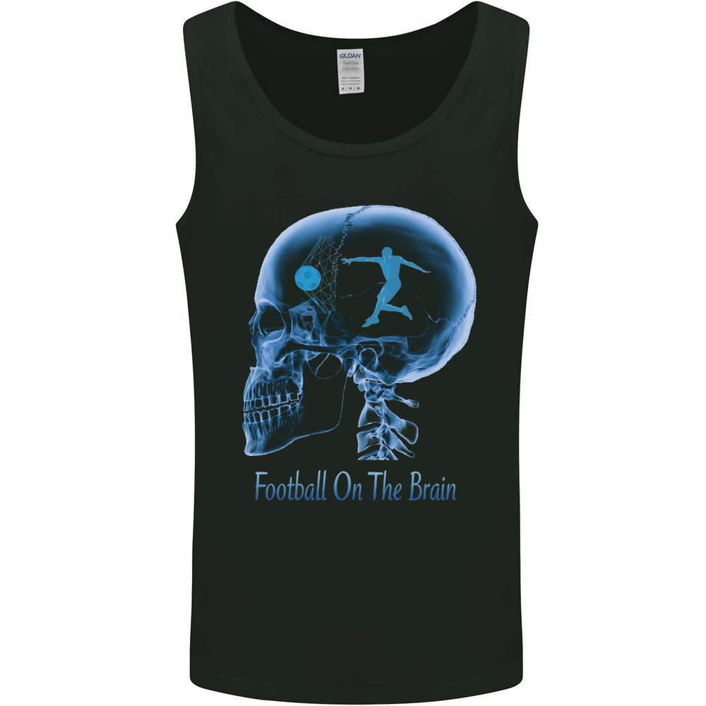 Football on the Brain Funny Footy Player Mens Vest Tank Top