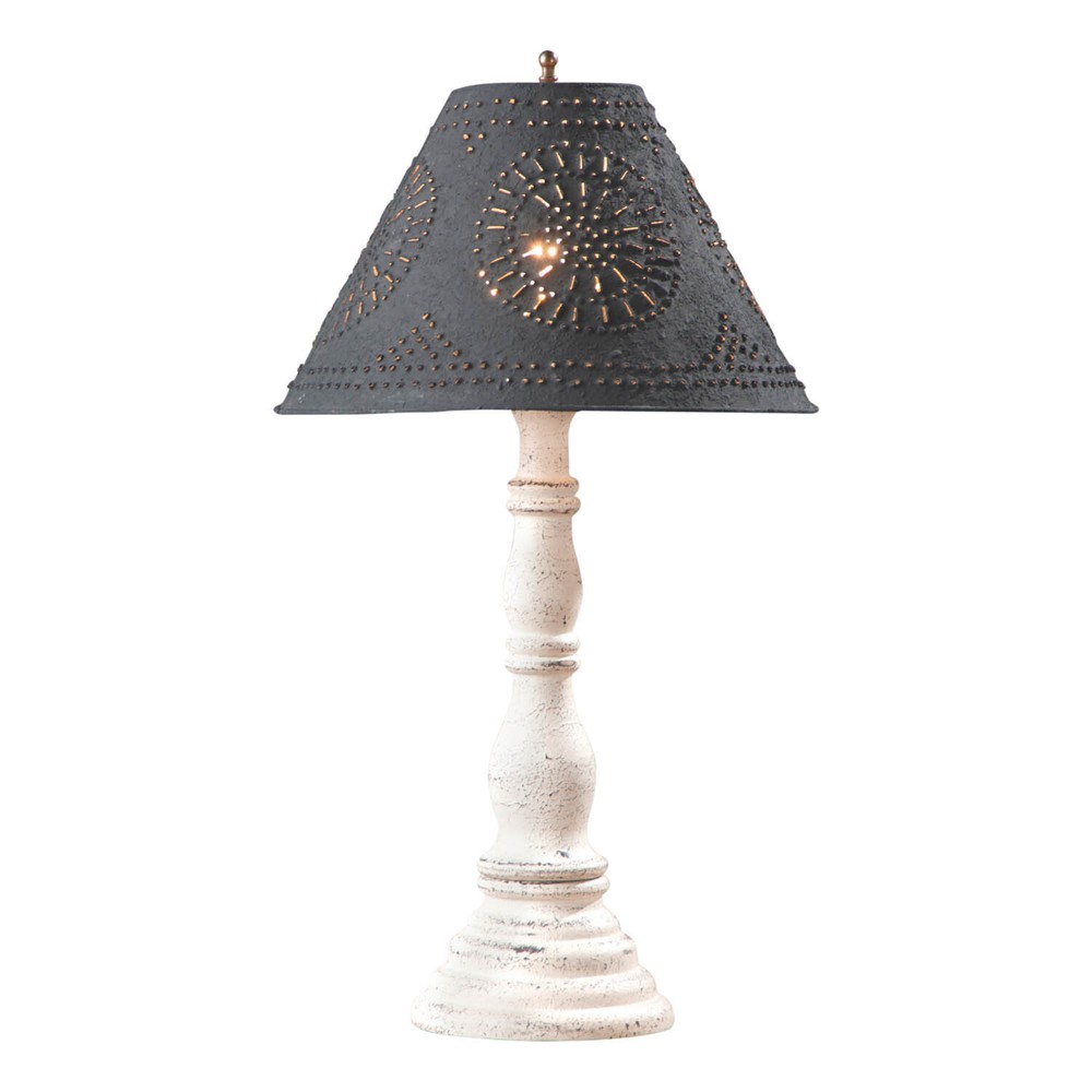 Davenport Lamp in Americana Vintage White with Shade