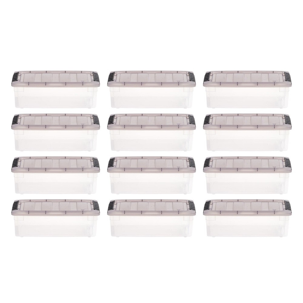 IRIS 5.8 Qt. Plastic Storage Bins with Lids, Stackable Storage Containers12 Pack