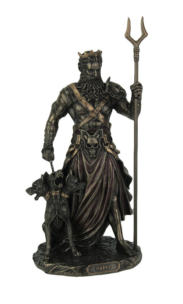 Greek God of the Underworld Hades and Cerberus Statue