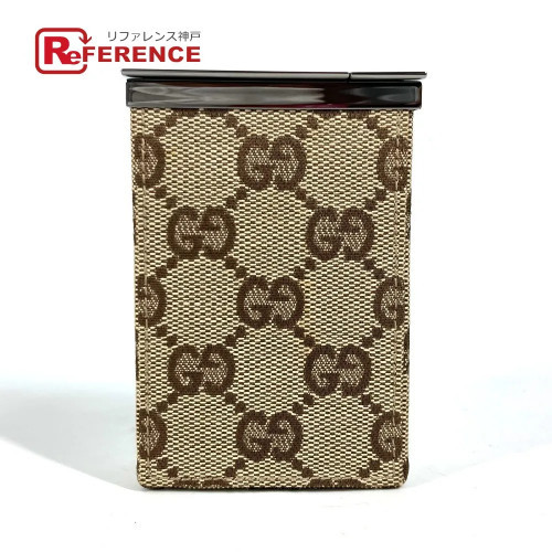 GUCCI Gucci Cigarette Case GG Logo 123033 GG Canvas/Leather Beige