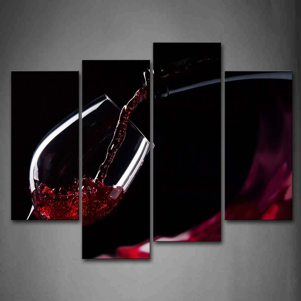 Red Wine Wall Art Wine Bar Canvas Painting The Picture Print On Canvas Food Pic