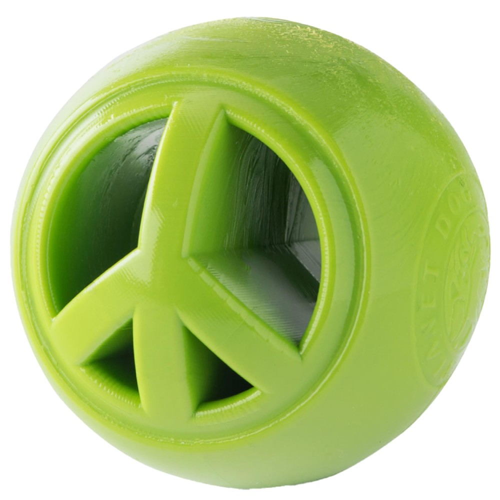by Planet Dog Nooks Peace Interactive Treat Dispensing Dog Toy Small Green