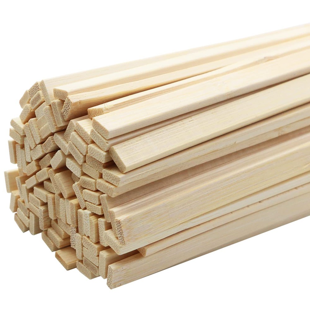 Fansunta 100pcs 15.7x0.35 Inch Strong Natural Bamboo Sticks, Wooden Craft Sti...