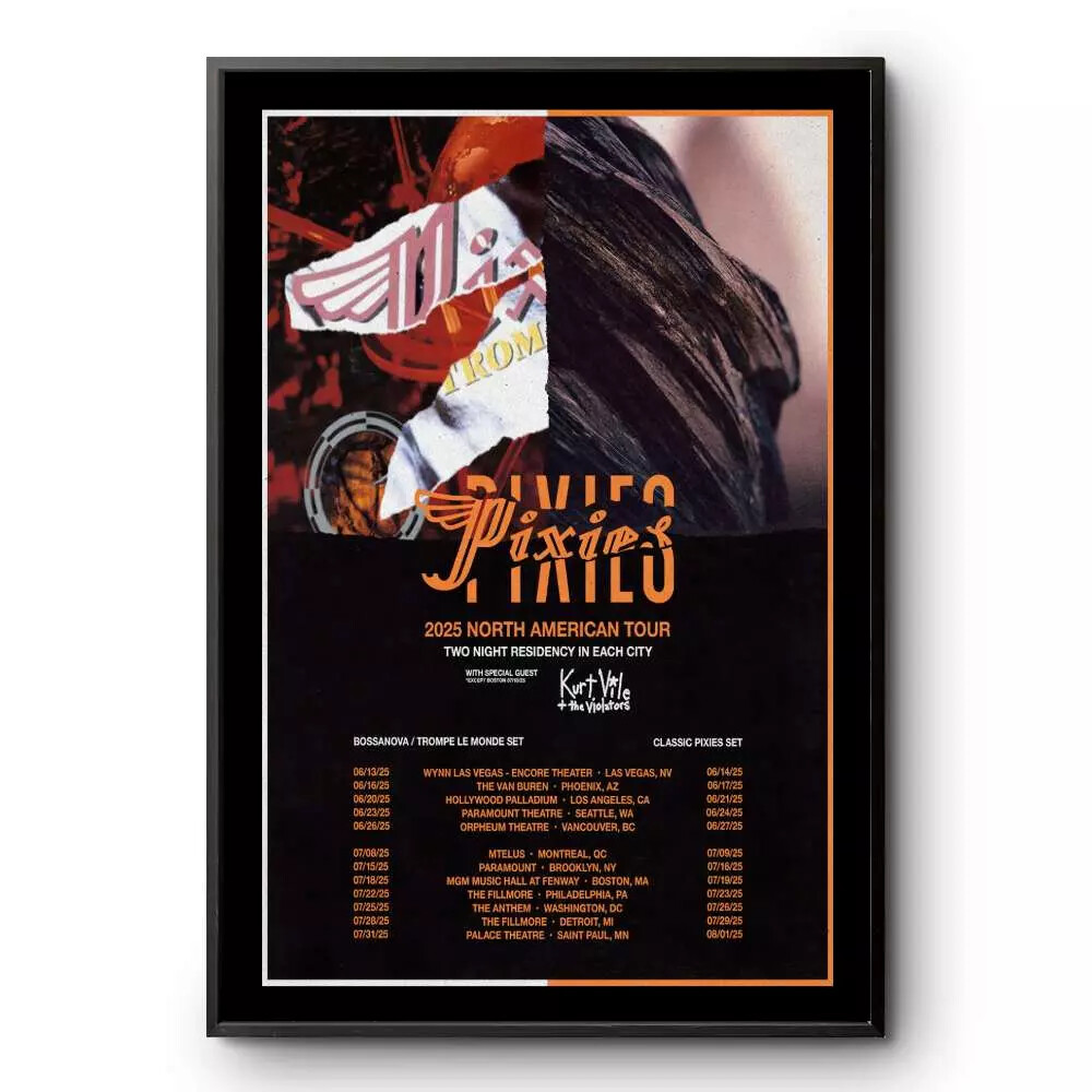 Pixies 2025 North American Tour Poster - Concert Art for Fans and Collectors