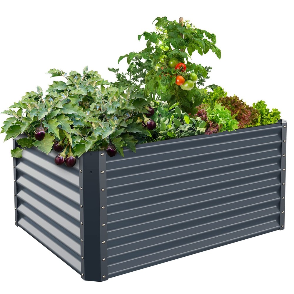 Galvanized Raised Garden Bed Box Planter for Outdoor Plants 24
