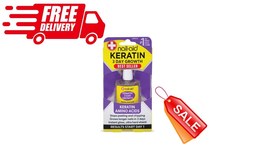 NEW, Keratin 3 Day Growth Nail Treatment & Strengthener, Clear, 0.55 Fl Oz