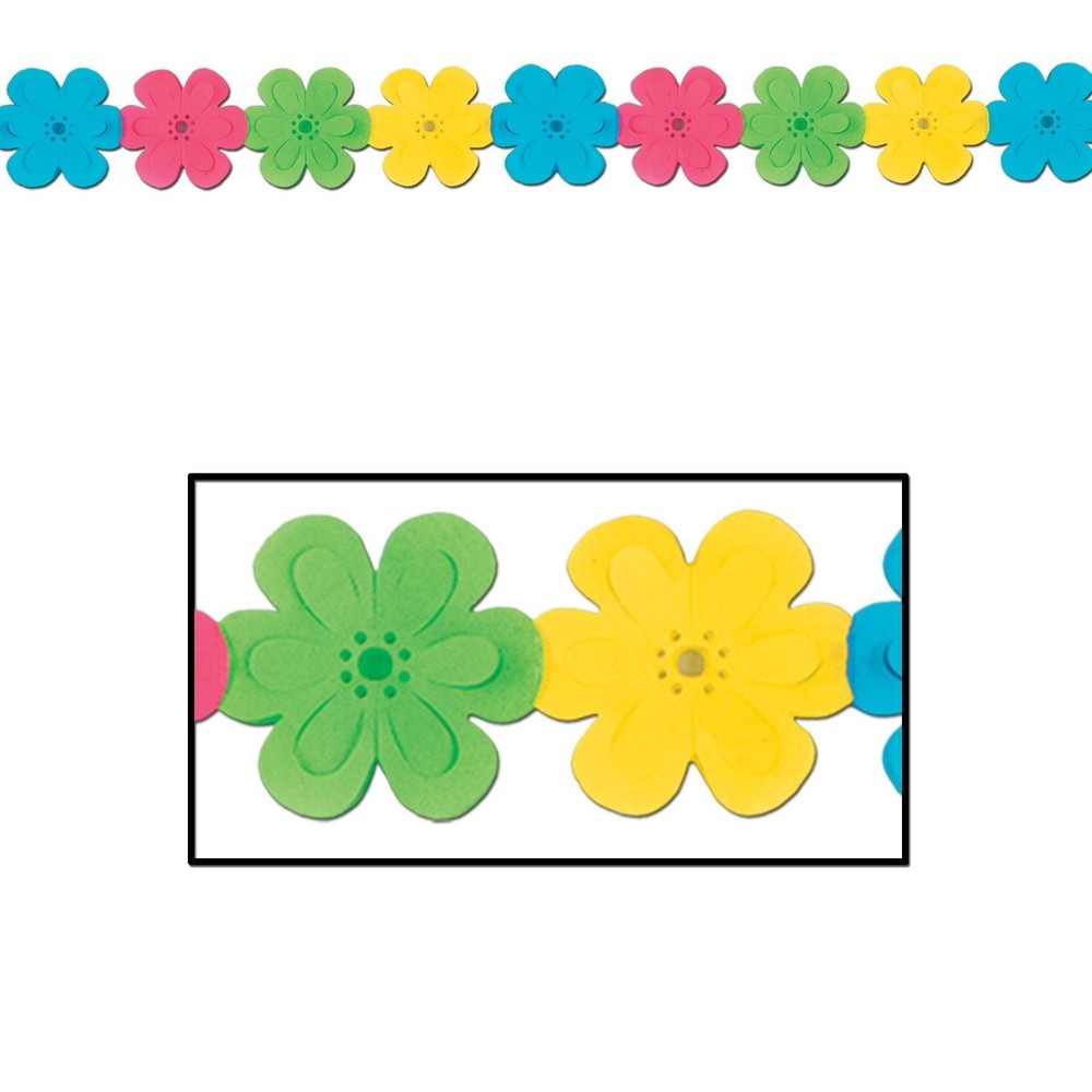 Beistle Tropical Flower Garland for Luau Party Decorations