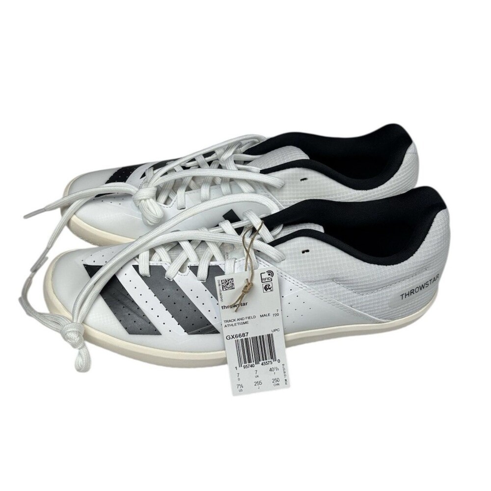 Adidas NWT Men's Throwstar White and Black Track and Field Shoes - Size 7 1/2