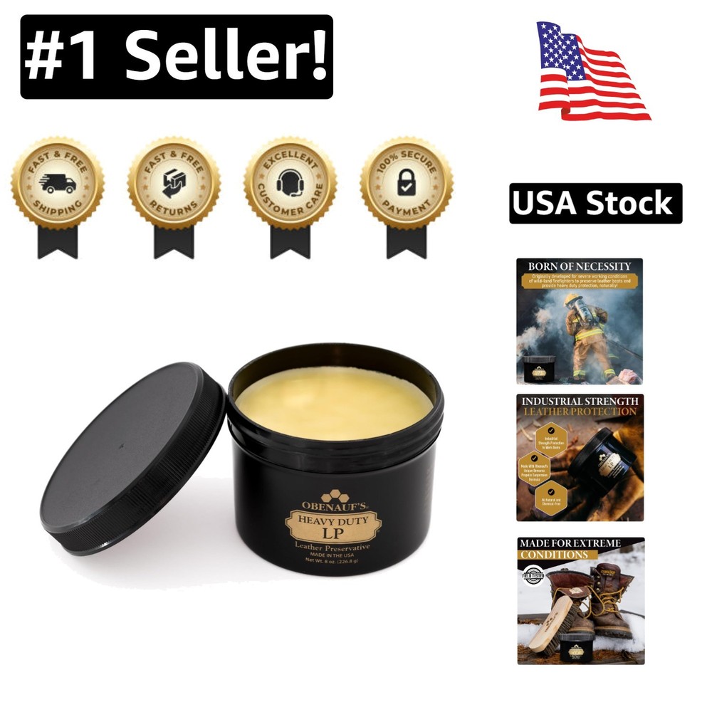 All-Natural 8oz Beeswax Leather Conditioner for Boots Jackets & Accessories