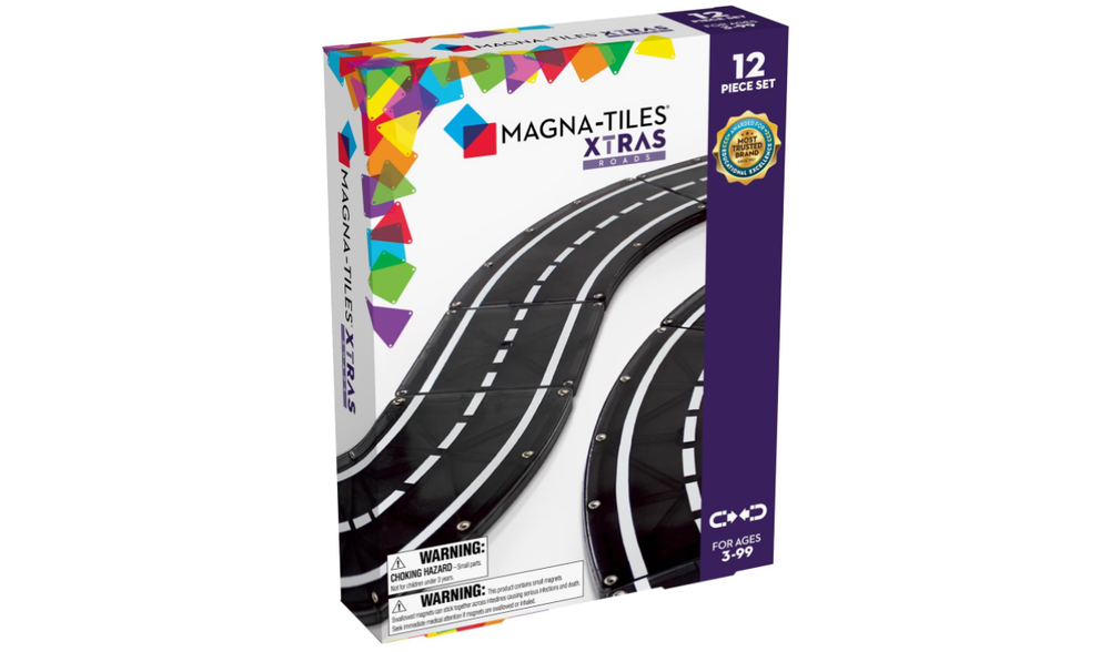 MAGNA-TILES XTRAS 12-Piece Magnetic Road Construction Set with Free Shipping