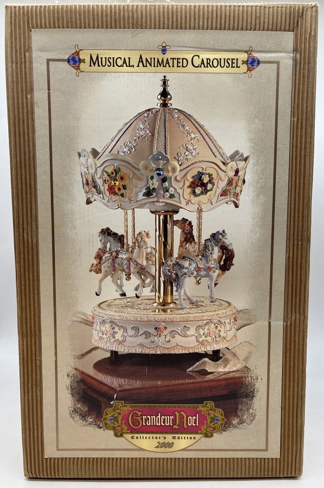 Grandeur Noel Collector’s Edition 2000 Musical Animated Carousel RARE-Brand New