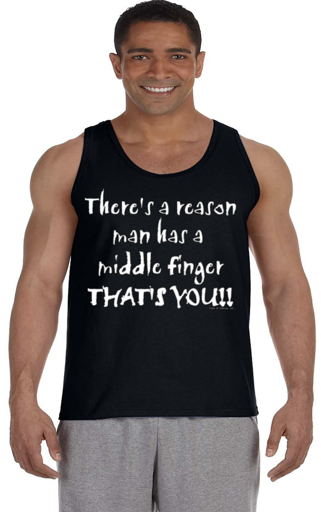 Mens Tank Top Sleeveless Muscle Tee Shirt Funny Rude Saying Middle Finger