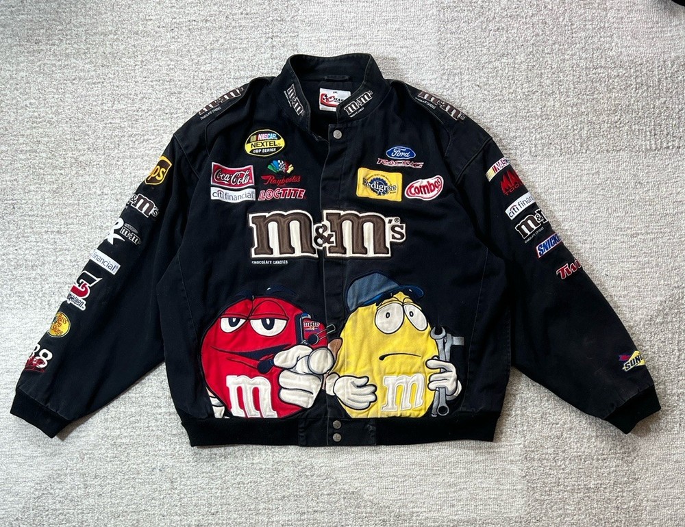 NASCAR M&M Jacket Sz 3XL Chase authentic Racing Coat Vintage Race Car Clothing