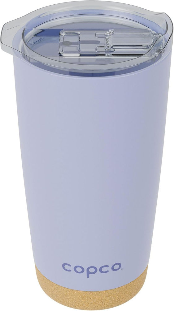 Insulated Stainless Steel Travel Tumbler with Cork Bottom, 20Oz, Double Wall, Le