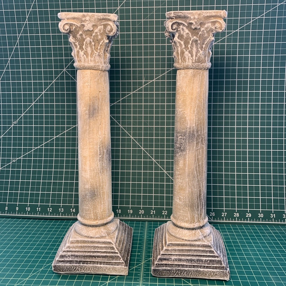 Set of 2 Corinthian Greek Roman Pedestal Columns NYC USA Vendor